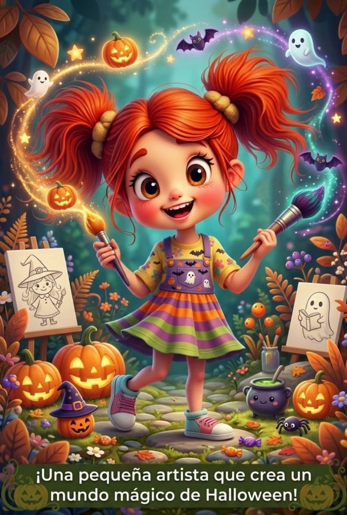 Bimba pinta y colorea en Halloween