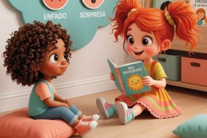 Bimba y su amiga aprendiendo sobre las emociones