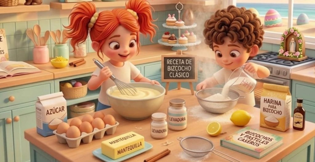 Bimba haciendo un bizcocho