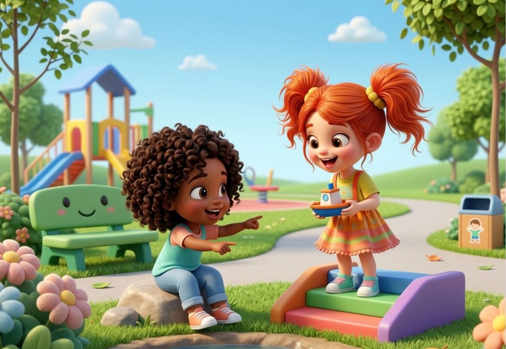 bimba jugando en el parque