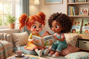 Bimba leyendo en casa blog